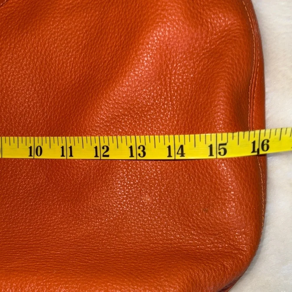 Michael Kors Leather Chain Strap Hobo Leather Shoulder Bag - Burnt Orange
